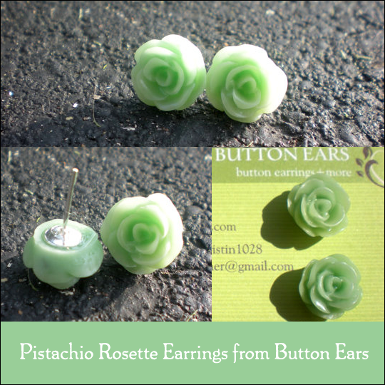 Pistachio Rosette Earrings