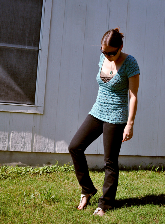What I Wore: Turquoise Crochet
