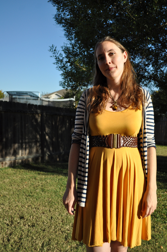 What I Wore: Mustard & Stripes