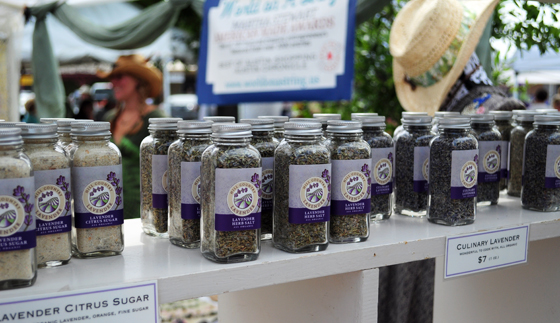 Some typical lavender-themed goods for sale.